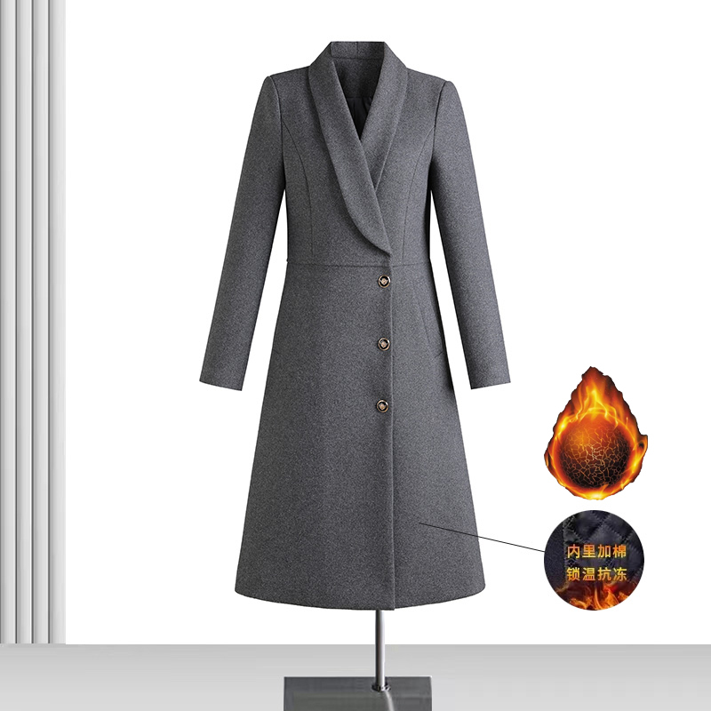 Temperament goddess style woolen coat winter new high-end fashion Korean style western style professional long-sleeved coat