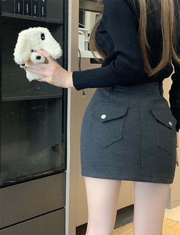 New Autumn and Winter High Waist Slimming and Versatile Skirt