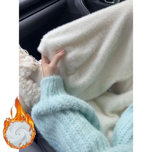 Soft plush harem pants for women 2024 autumn and winter new style lazy and relaxed straight-leg plus velvet thickened warm bloomers