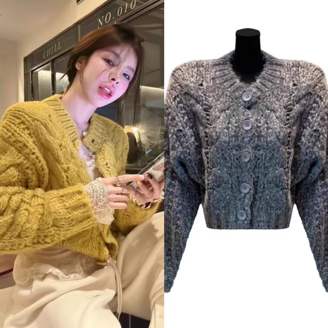 Original quality Dongdaemun Korean style thickened sweater button knitted cardigan top cardigan