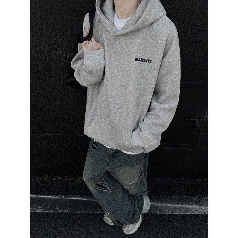 American letter hooded sweatshirt for men solid color high-end fashion brand couple hoodie