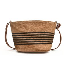 Straw women's bag summer ins style 2024 new beach bag seaside outdoor travel vacation retro crossbody bag batch