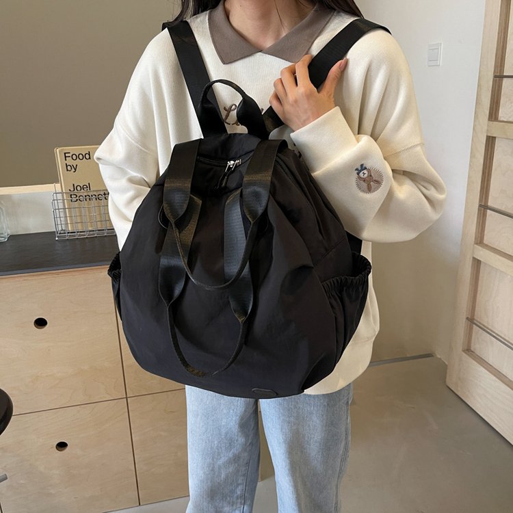 Japanese backpack women's large capacity casual portable student canvas school bag trendy high-end lightweight travel backpack