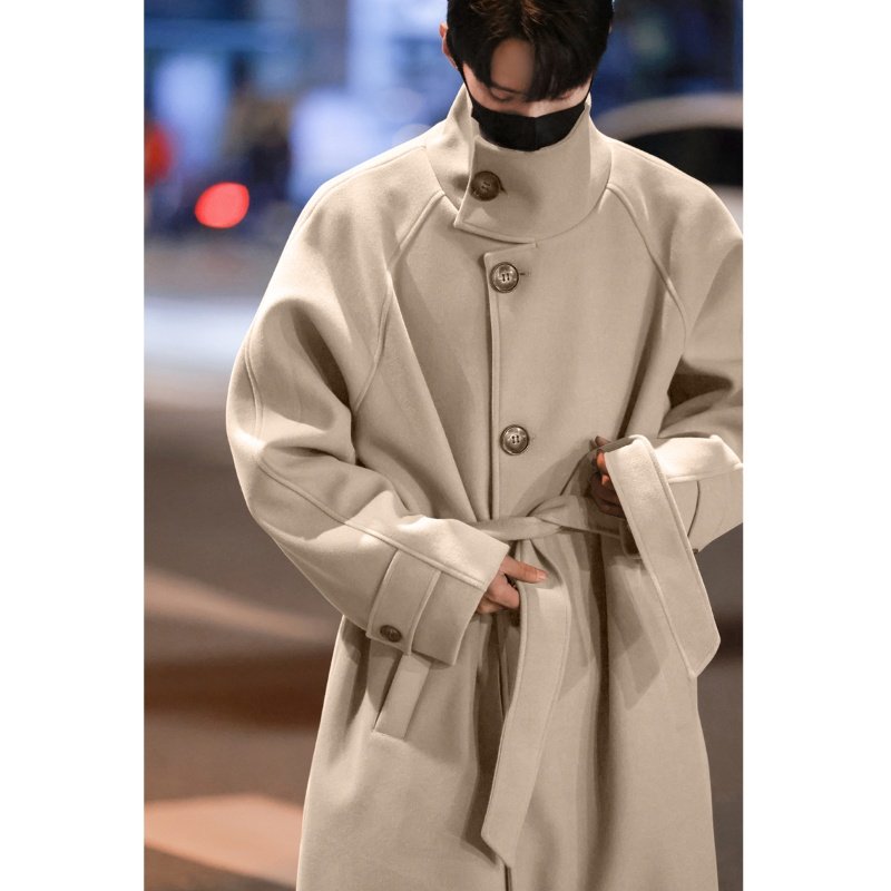 British style Korean mid-length woolen coat autumn and winter high-end handsome windbreaker jacket