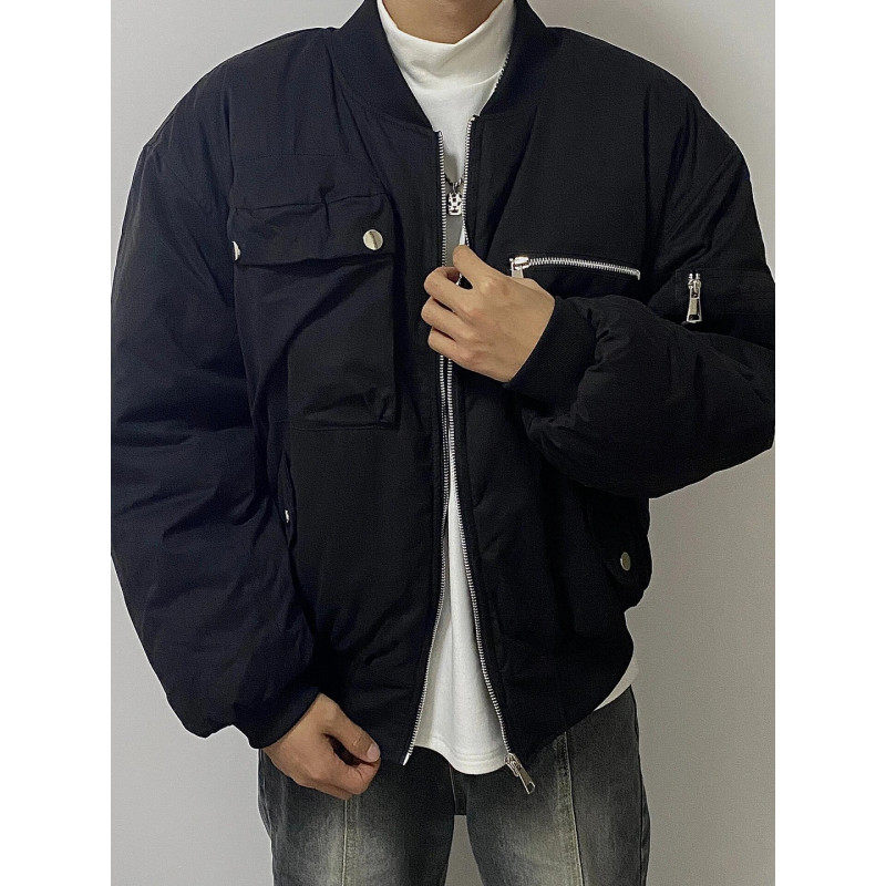 New jacket cotton jacket men's winter cotton jacket loose casual multi-pocket workwear cotton jacket