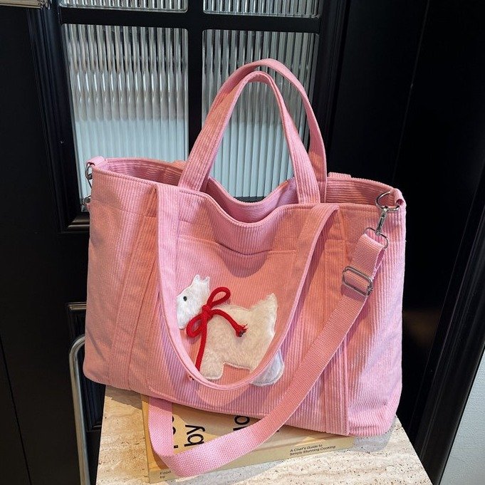 2024 Autumn New Large Capacity Underarm Bag Plush Puppy Tote Bag Simple and Fresh Tote Bag Personalized Bag