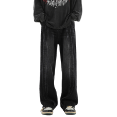 Spring new washed denim trousers Vibe high street trendy versatile casual pants