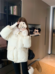 New casual and versatile thickened fur collar detachable cotton coat winter coat for women