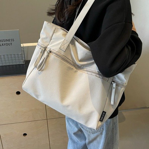 Cross-border new simple and fashionable nylon bag women's casual shoulder handbag travel large capacity tote bag