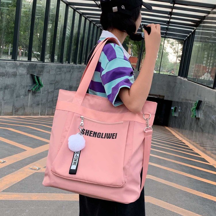 Korean style canvas bag crossbody shoulder bag large capacity women's bag new trendy tote bag college student class bag