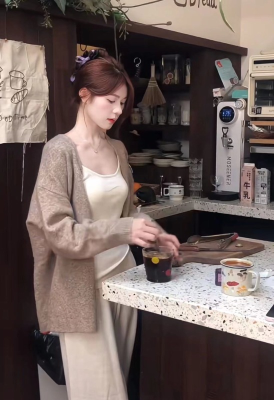 Loose lazy sweater knitted coat feminine cardigan coat for women