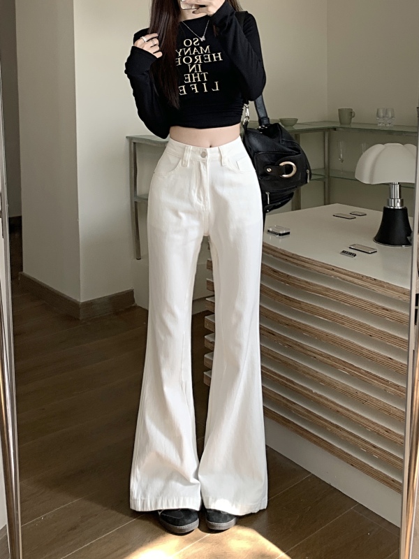 American bootcut jeans for women, new high waisted, loose fit, white flared pants