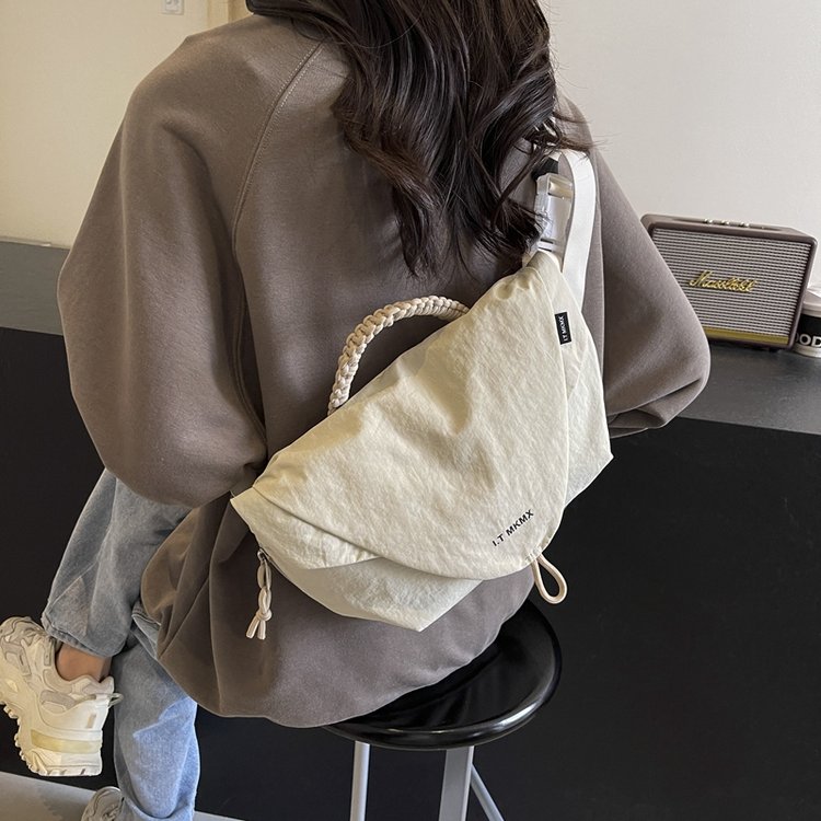 2024 summer new casual sports nylon fitness shoulder waist bag cross-body bag simple and versatile outdoor small shoulder bag