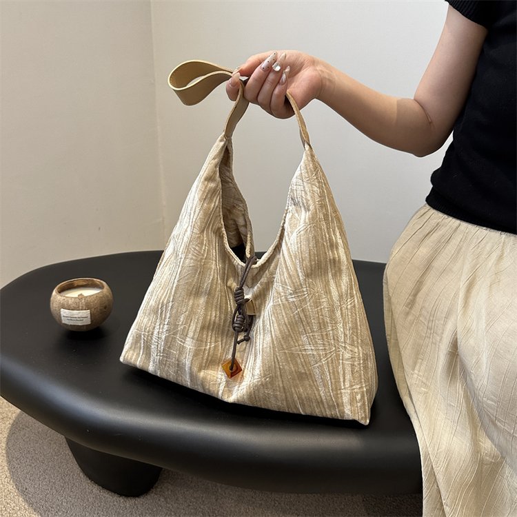 Retro Textured Underarm Bag New Chinese Style Bag Women 2024 New Simple Large Capacity Shoulder Bag Tote Crossbody Bag