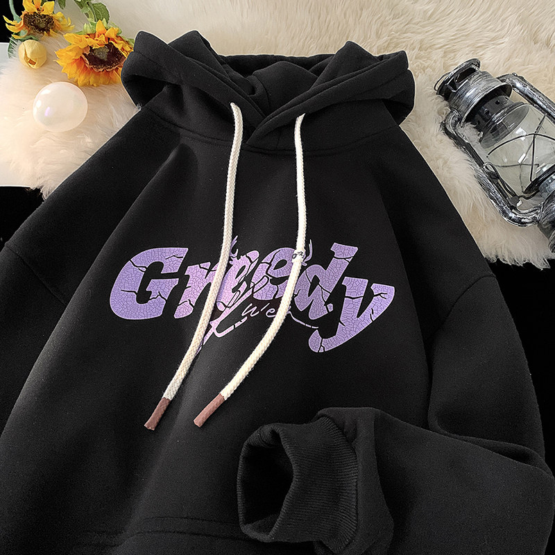 7 High Clicks Autumn and Winter Hooded Print Thickening