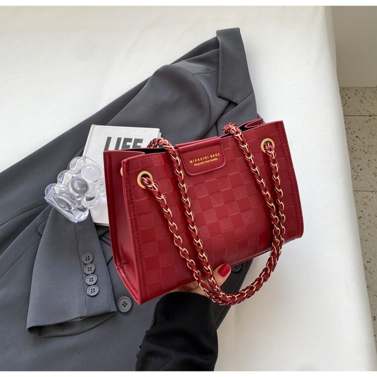New fashion plaid bag women's gift high-end light luxury Korean version versatile chain shoulder bag portable crossbody bag