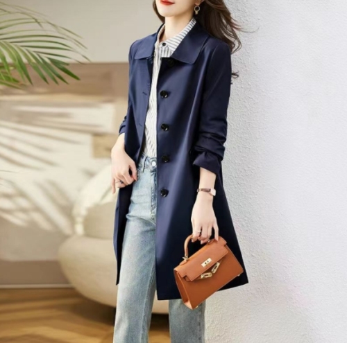 Windbreaker mid-length 2024 Korean style tall and slim work jacket trendy for small people