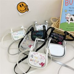 Children's bags, stylish and versatile parent-child style PU mini crossbody bag, creative kindergarten baby coin purse gift cool