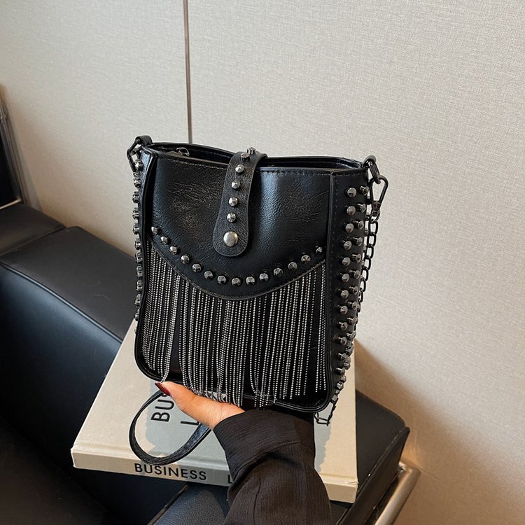 Bags for women new fashion Korean style women's backpack black mobile phone bag pu crossbody tassel shoulder backpack for women