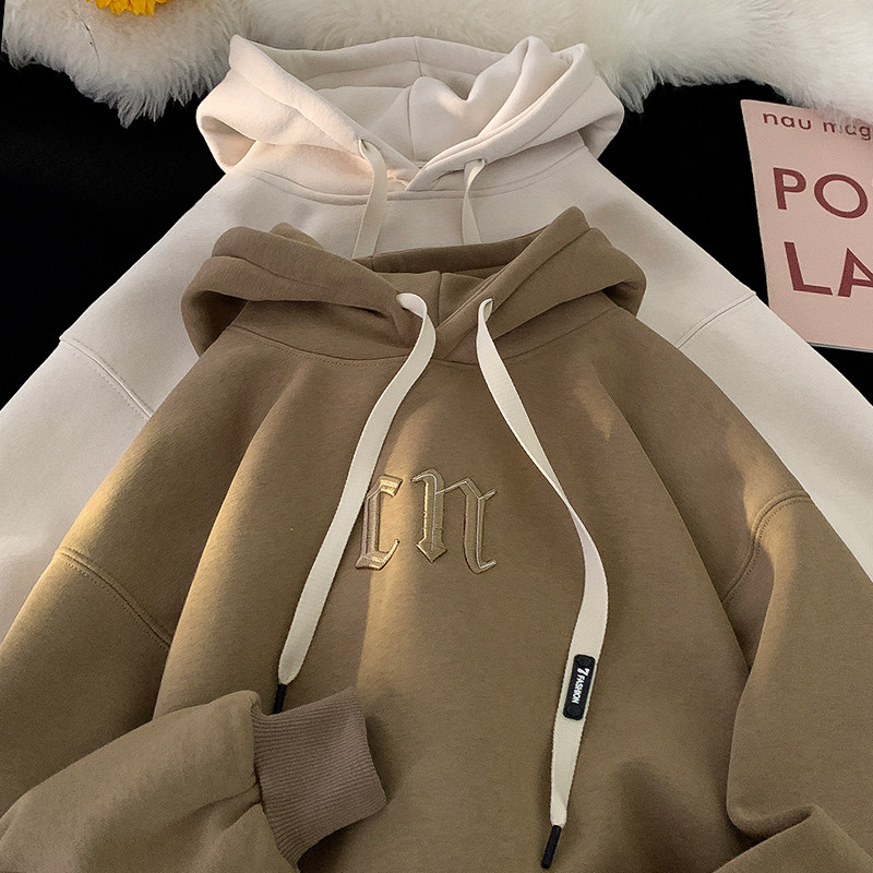 Hong Kong style velvet men's sweatshirt autumn and winter