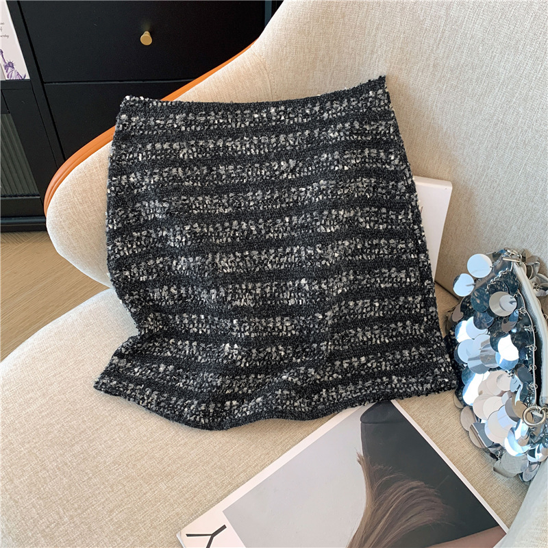 Ready-made design niche high-waist slim versatile skirt autumn and winter short A-line skirt