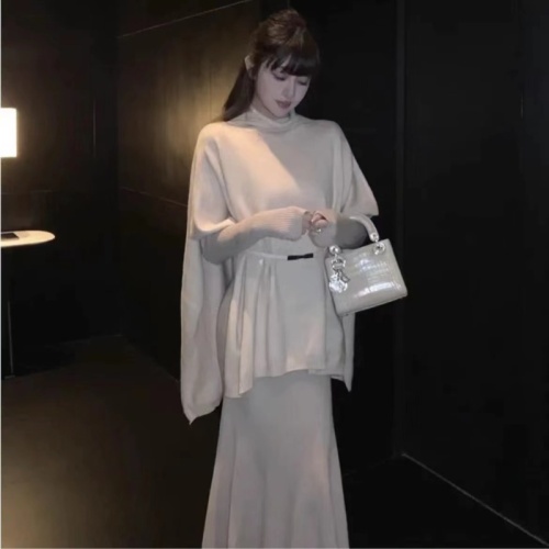 Cape shawl outer wear for women 2024 new cape sweater top loose lazy style sweater cardigan jacket for women