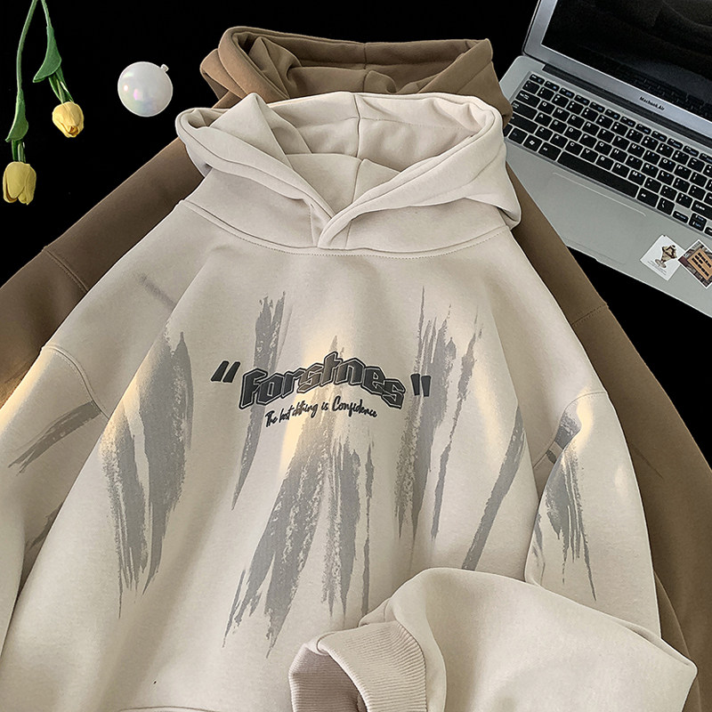 Dagang style design sweatshirt plus velvet