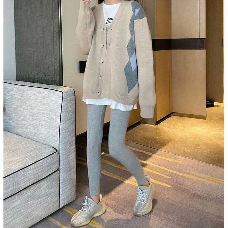 Autumn and winter plus velvet warm shark pants women's tight solid color outer leggings yoga pants