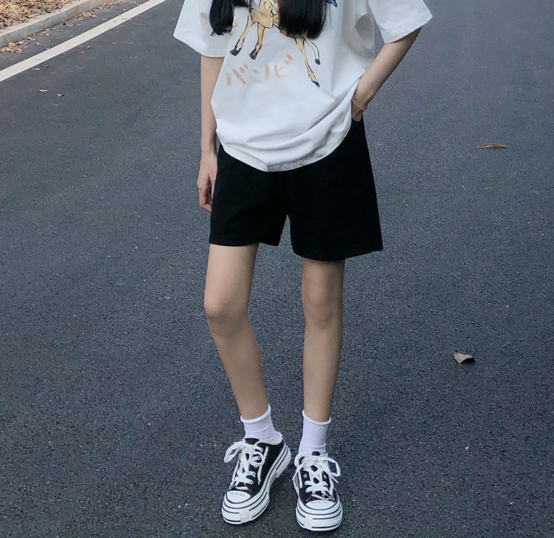 High waist slimming versatile wide leg casual shorts for women