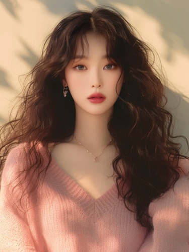 Sweet, soft and super pretty pink v-neck pullover sweater 2024 early autumn new Korean style lazy style outfit for women