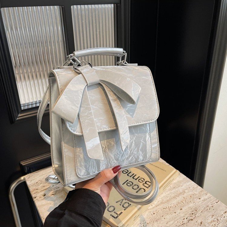 Bow backpack women's 2024 new trendy fashion design niche school bag college student travel handbag