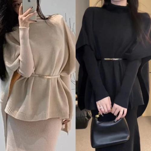 Cape shawl outer wear for women 2024 new cape sweater top loose lazy style sweater cardigan jacket for women