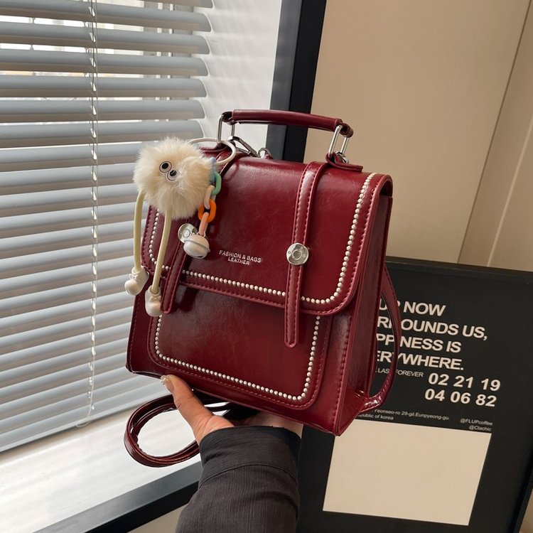 Korean ins college style backpack 2024 new women's backpack versatile trendy college student portable shoulder bag