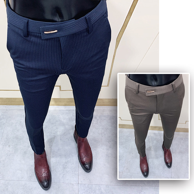 Spring trousers men's slim straight high-end business casual trousers men's trousers