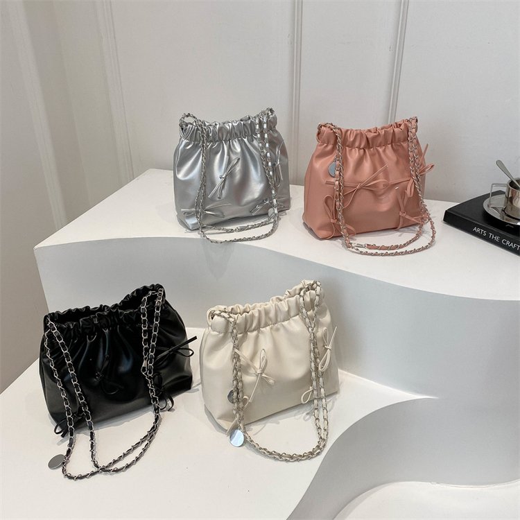 This year's popular small bags for women 2024 new summer versatile chain shoulder crossbody bag texture Korean bucket bag