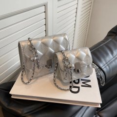 Korean style fashion small square underarm bag for fashionable women new simple rhombus chain bag summer solid color crossbody bag