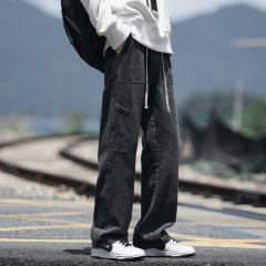 New high street American straight jeans trendy floor mopping pants