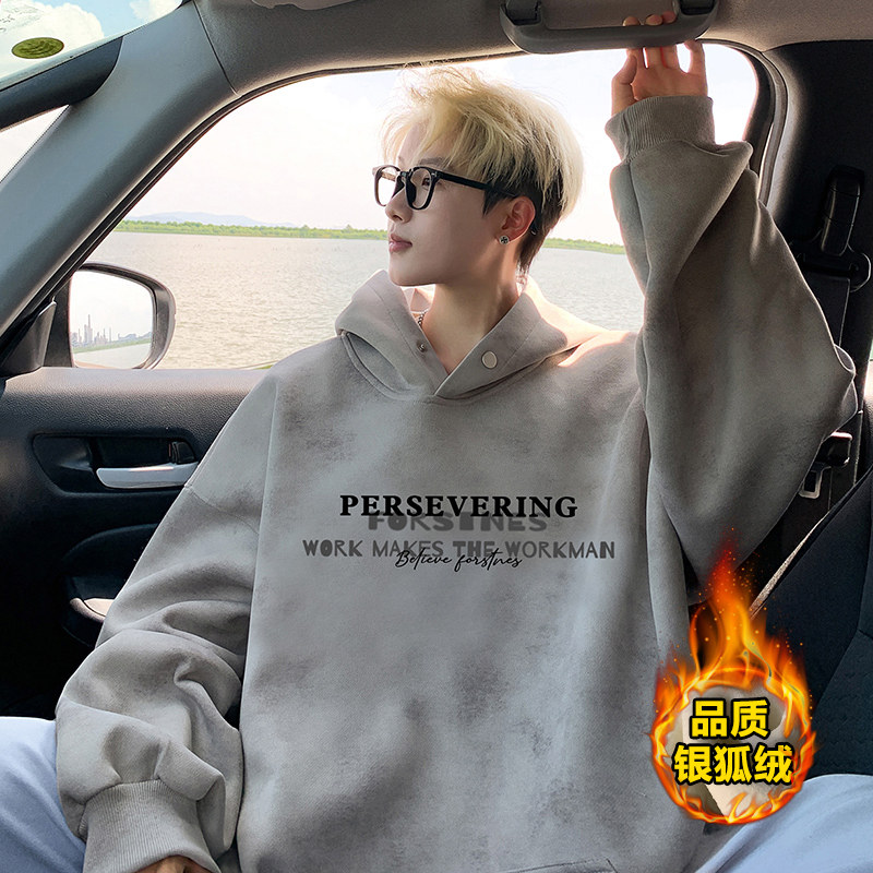 500g heavyweight pullover hooded sweatshirt with fleece and thickening