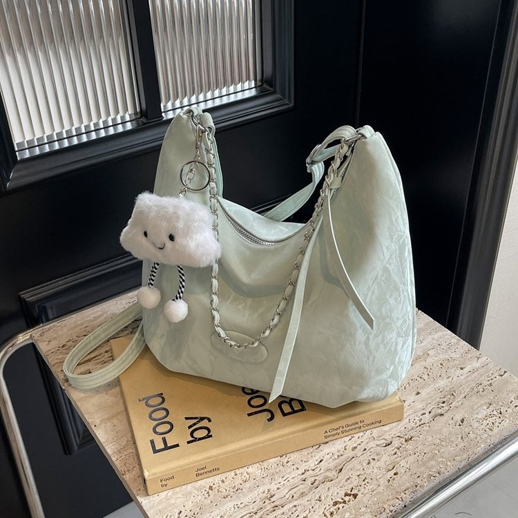 Foreign trade casual soft-surface large-capacity bag for women 2024 new autumn and winter work commuter bag fashionable shoulder crossbody bag