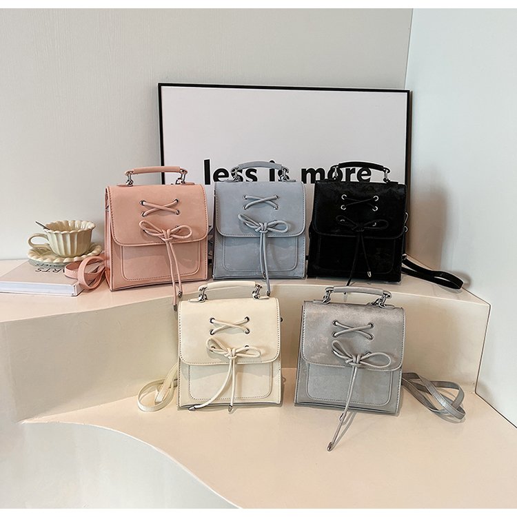 Fashion niche bag 2024 new trend fashion versatile college style textured bow design backpack student bag