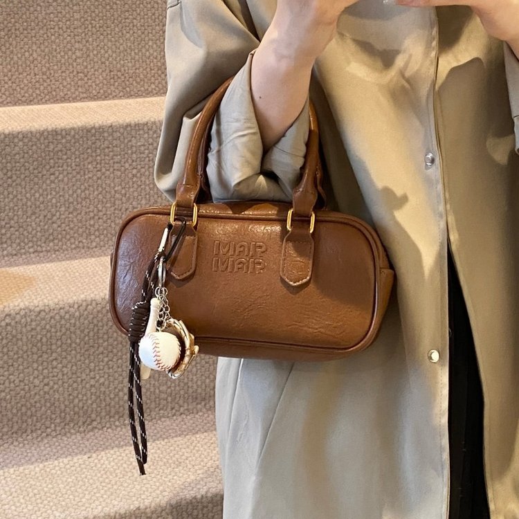 High-end texture bag women's handbag women's bag 2024 new bag bowling crossbody shoulder mobile phone bag women