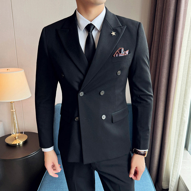 Men's trendy double-breasted trendy suit