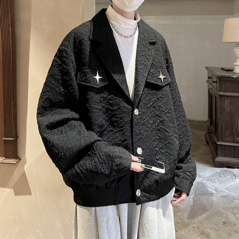 Hong Kong style American jacket men's trendy brand jacket men and women couples large size jacket men