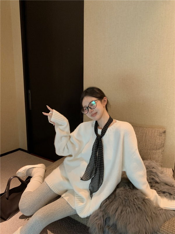 Suit crew neck sweater women's knitted pants shorts casual two-piece set