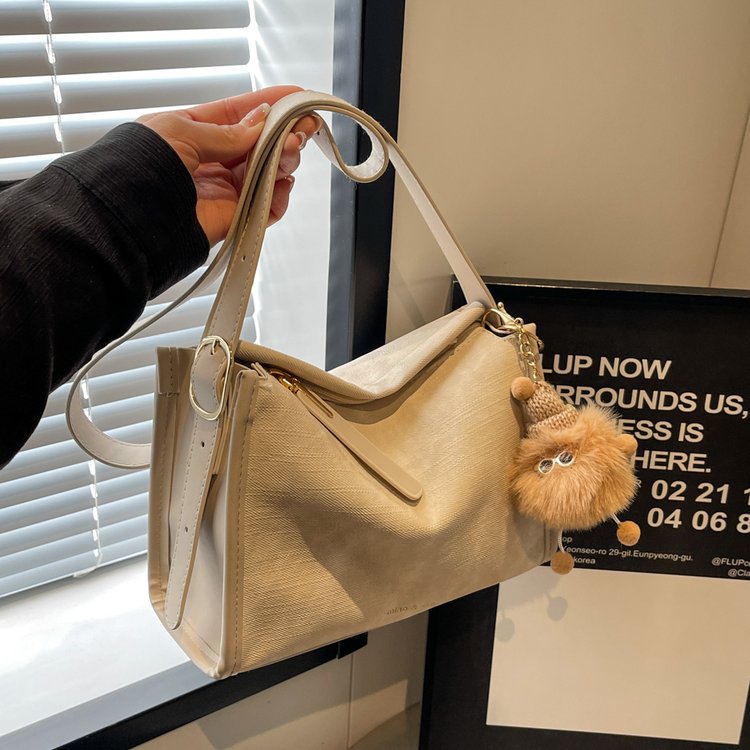 Designed large-capacity tote bag for women 2024 new commuter versatile small square bag retro fashion shoulder bag