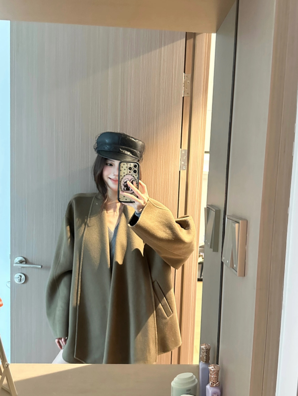 Woolen double-sided woolen coat for women winter new style small short woolen thickened woolen coat