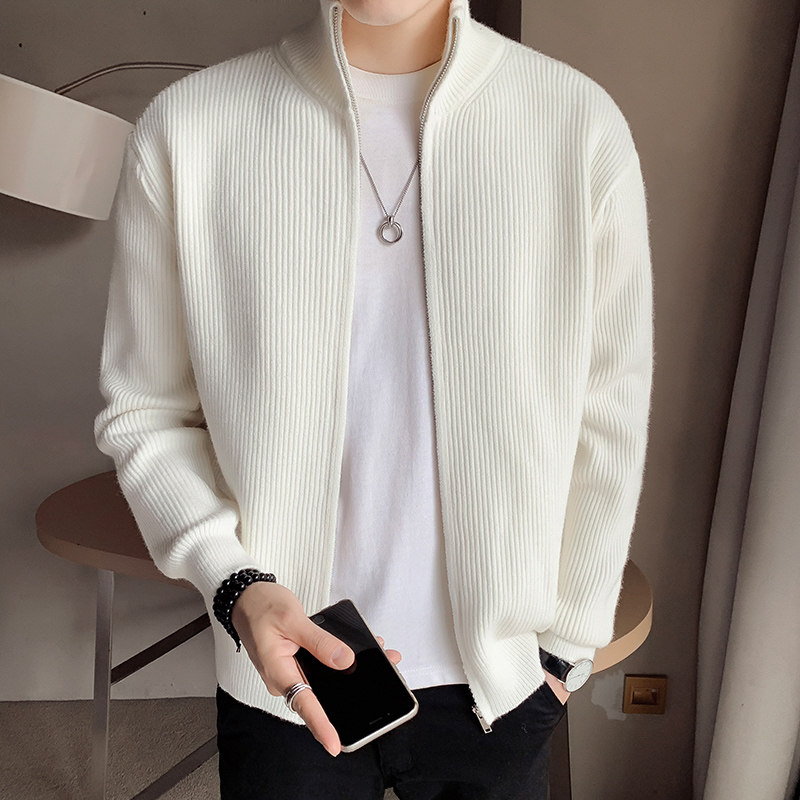 Shopkeeper Style~Autumn Stand Collar Zipper Cardigan Sweater