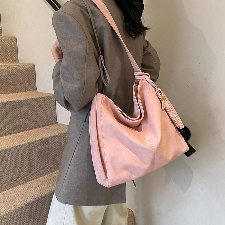 Bags for women 2024 new style popular this year large-capacity tote bag frosted retro autumn and winter versatile shoulder commuter bag