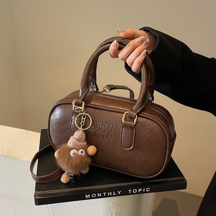 Cross-border Internet celebrity popular mini briefcase simple and fashionable microfiber leather lipstick bag miu retro portable crossbody for women