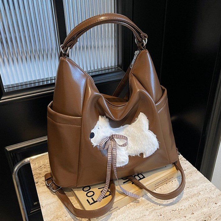 One-shoulder autumn Korean personality niche women's bag 2024 backpack trendy tote bag capacity double shoulder casual large bag